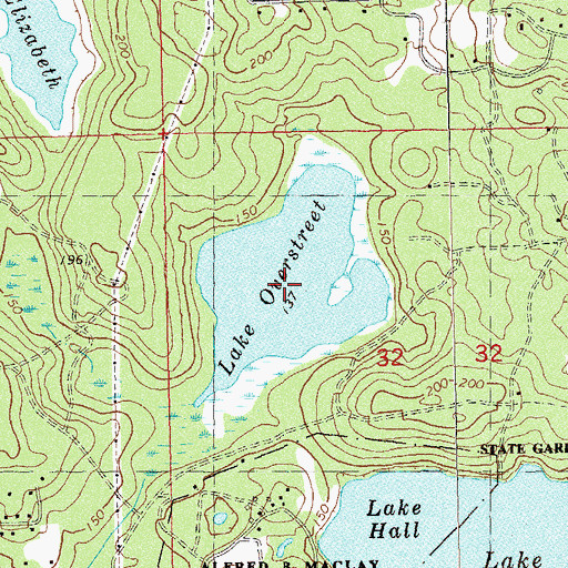 Topographic Map of Lake Overstreet, FL