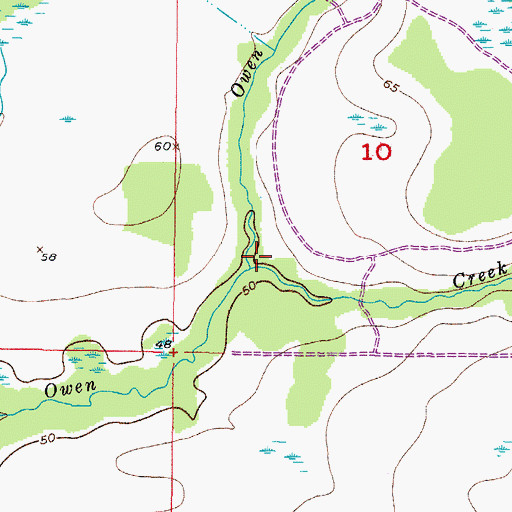 Topographic Map of Owen Branch, FL