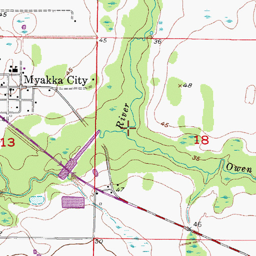 Topographic Map of Owen Creek, FL