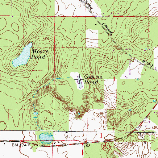 Topographic Map of Owens Pond, FL