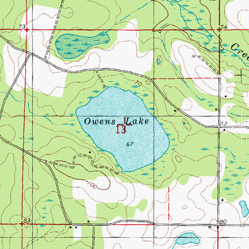 Topographic Map of Owens Lake, FL
