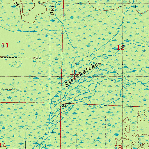 Topographic Map of Owl Creek, FL