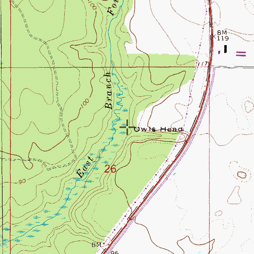 Topographic Map of Owls Head, FL