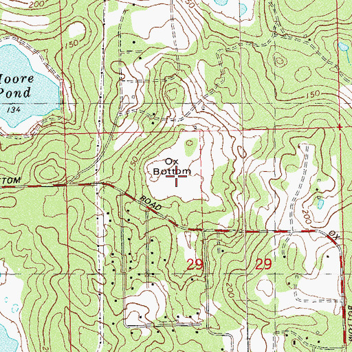 Topographic Map of Ox Bottom, FL