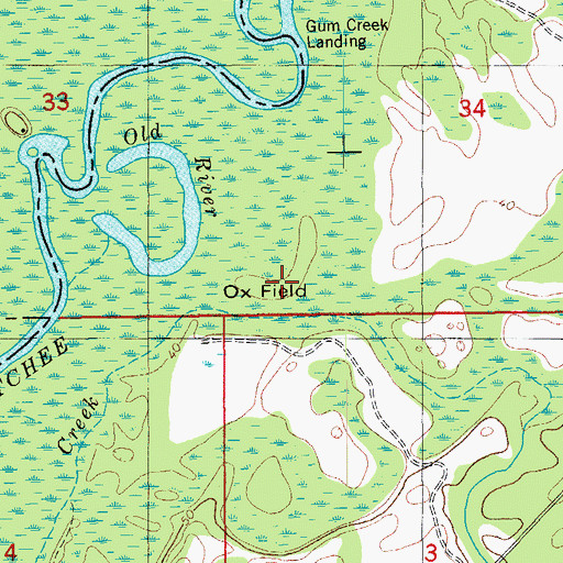 Topographic Map of Ox Field, FL