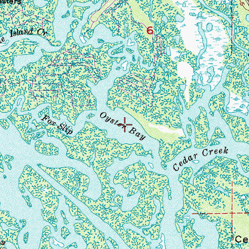 Topographic Map of Oyster Bay, FL