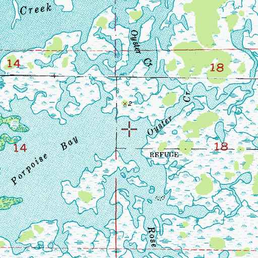 Topographic Map of Oyster Creek, FL