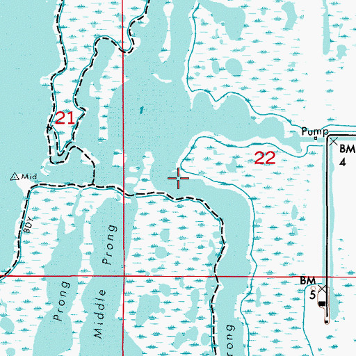 Topographic Map of Oyster Prong, FL