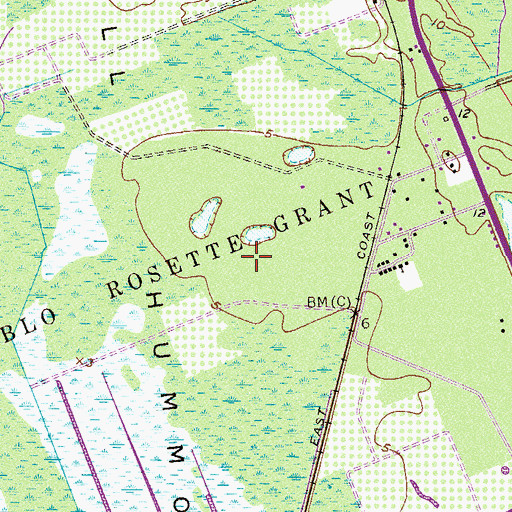 Topographic Map of Pablo Rosette Grant, FL