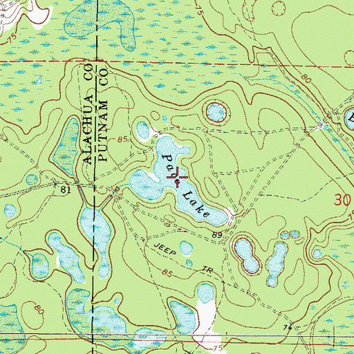 Topographic Map of Pace Lake, FL