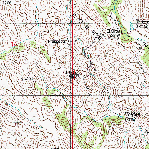 Topographic Map of El Oro Mine, AZ