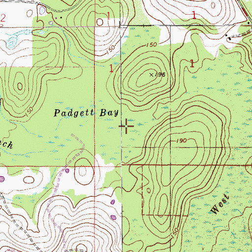 Topographic Map of Padgett Bay, FL