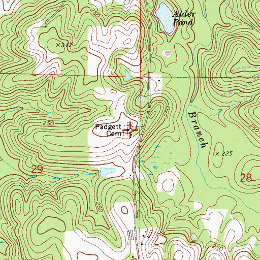 Topographic Map of Padgett Cemetery, FL