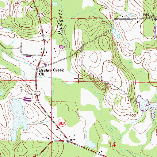 Topographic Map of Padgett Creek, FL