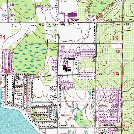 Topographic Map of Edgar L Padgett Elementary School, FL