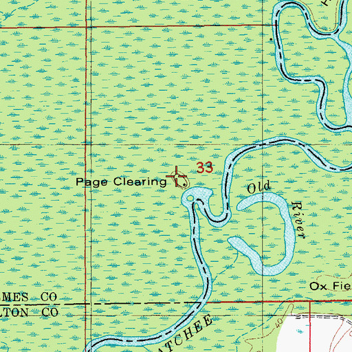 Topographic Map of Page Clearing, FL