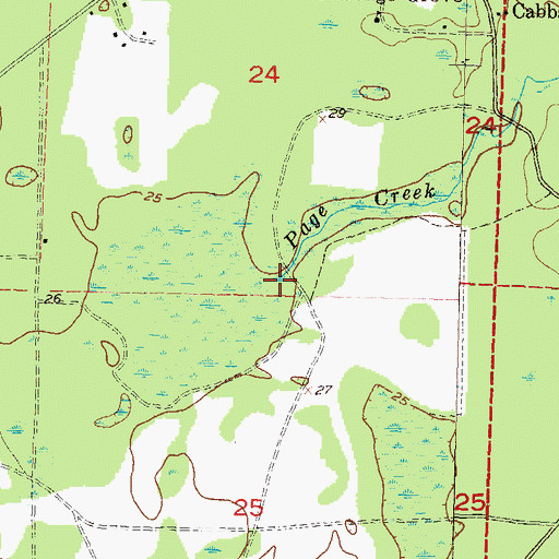 Topographic Map of Page Creek, FL