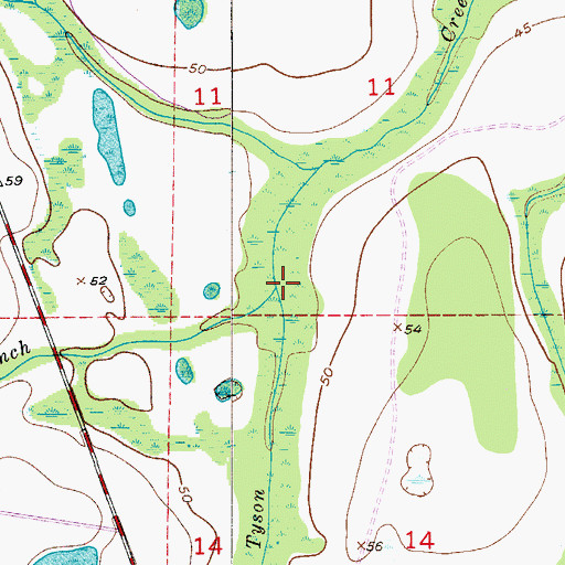Topographic Map of Pagett Branch, FL
