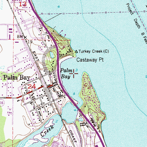 Topographic Map of Palm Bay, FL