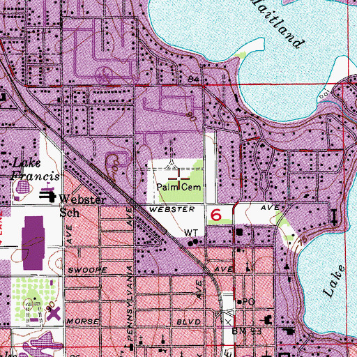 Topographic Map of Palm Cemetery, FL