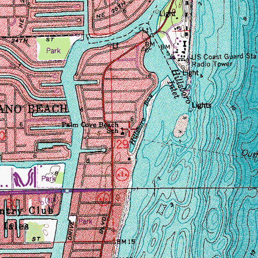 Topographic Map of Palm Cove Beach School, FL