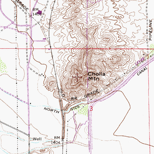 Topographic Map of Cholla Mountain, AZ
