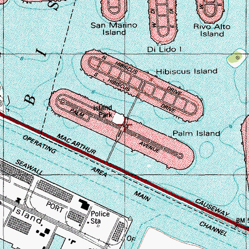 Topographic Map of Palm Island, FL