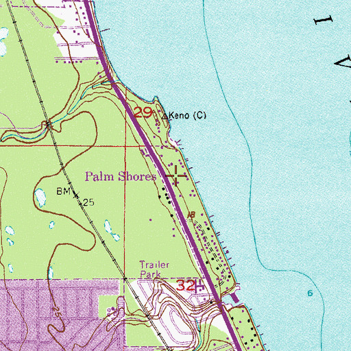 Topographic Map of Palm Shores, FL