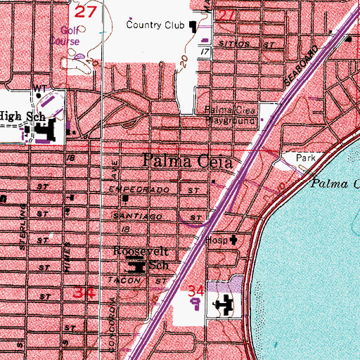 Topographic Map of Palma Ceia, FL
