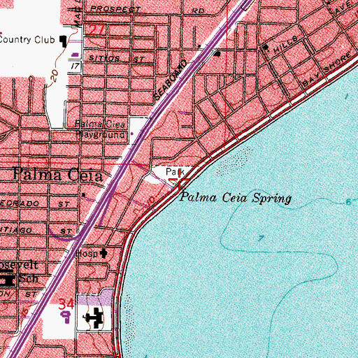 Topographic Map of Palma Ceia Spring, FL