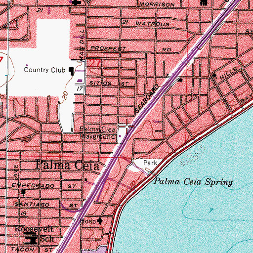 Topographic Map of Palma Ciea Playground, FL