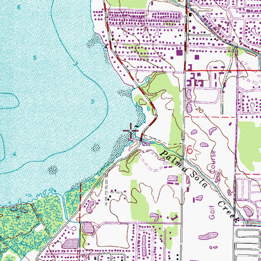 Topographic Map of Palma Sola Creek, FL