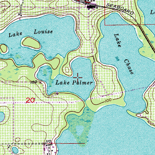Topographic Map of Lake Palmer, FL