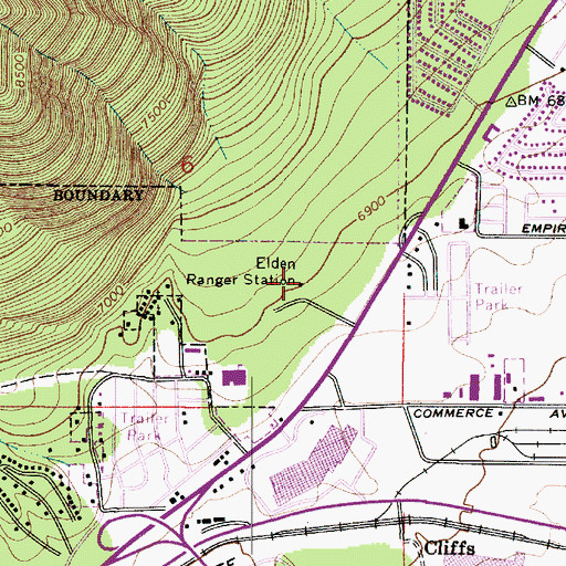 Topographic Map of Elden Ranger Station, AZ