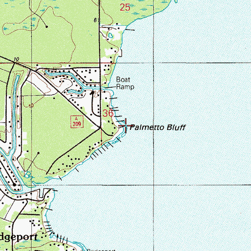 Topographic Map of Palmetto Bluff, FL