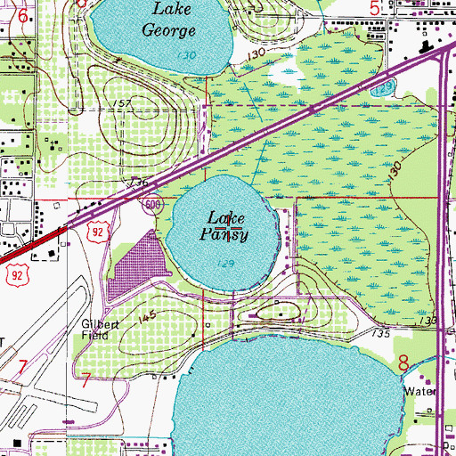 Topographic Map of Lake Pansy, FL