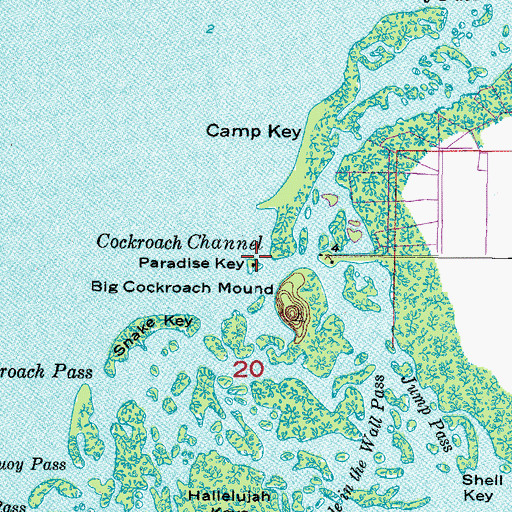 Topographic Map of Paradise Key, FL