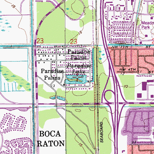 Topographic Map of Paradise Lake, FL