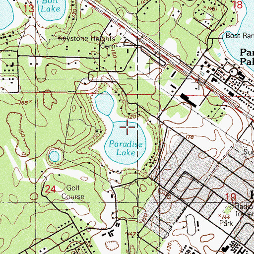 Topographic Map of Paradise Lake, FL