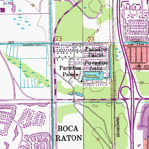 Topographic Map of Paradise Palms, FL