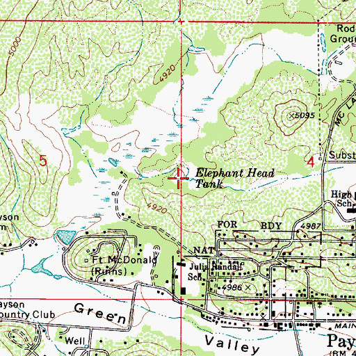 Topographic Map of Elephant Head Tank, AZ