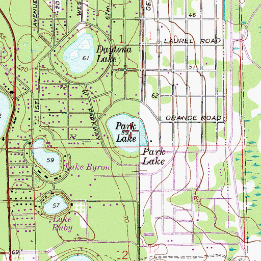 Topographic Map of Park Lake, FL
