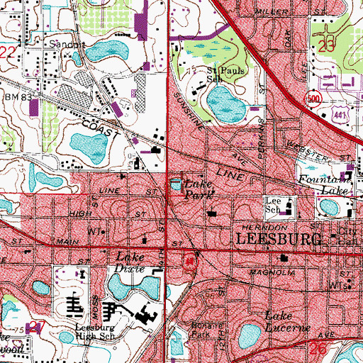 Topographic Map of Lake Park, FL