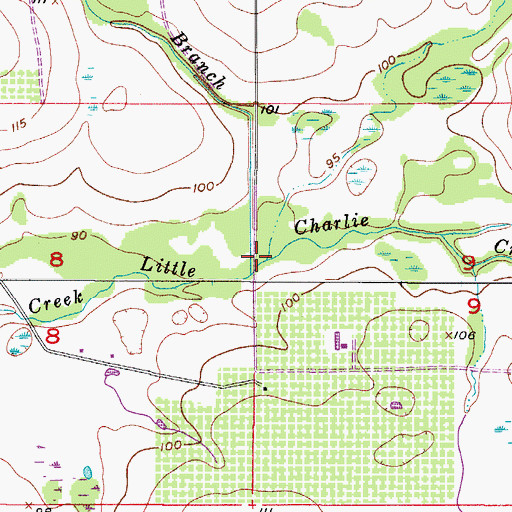 Topographic Map of Parker Branch, FL