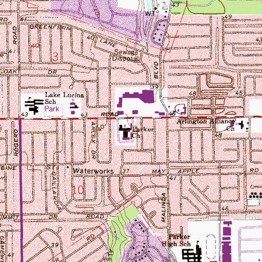 Topographic Map of Parker Church, FL