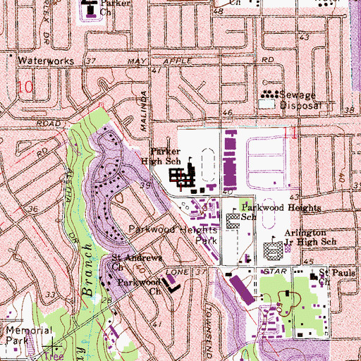Topographic Map of Terry Parker High School, FL