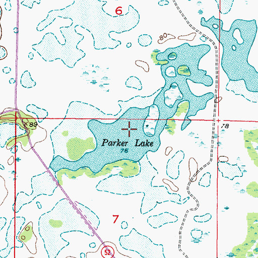 Topographic Map of Parker Lake, FL