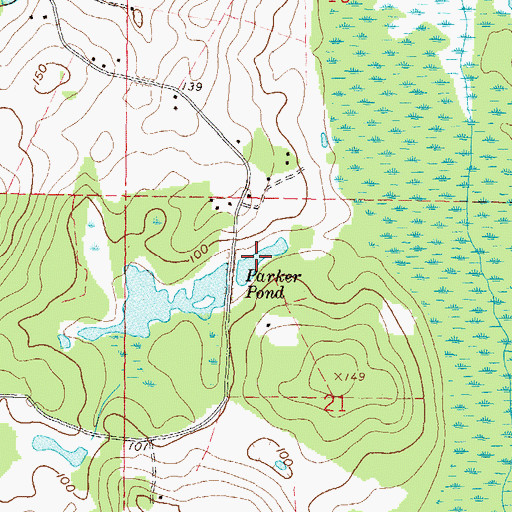 Topographic Map of Parker Pond, FL