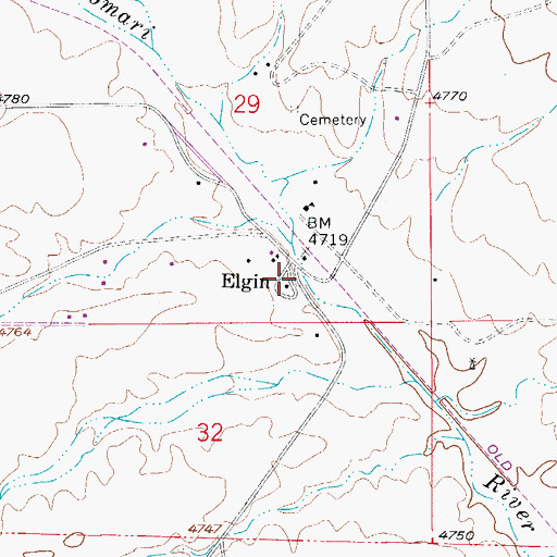 Topographic Map of Elgin, AZ