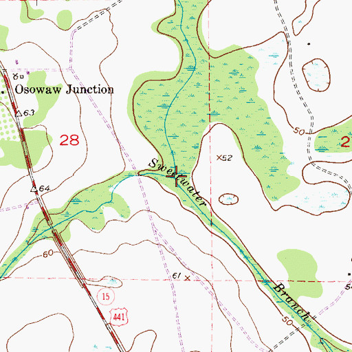 Topographic Map of Parker Slough, FL